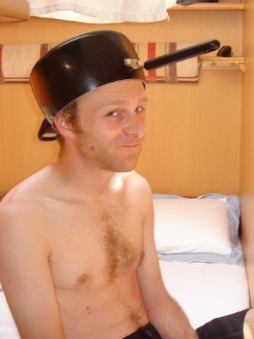 Me with a pot on my head