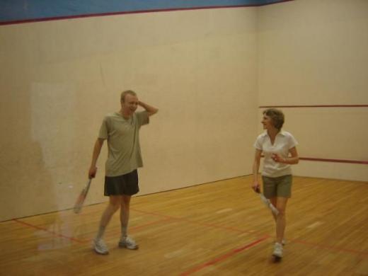 Beaten by my mum at racketball