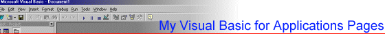 My Visual Basic for Applications Pages